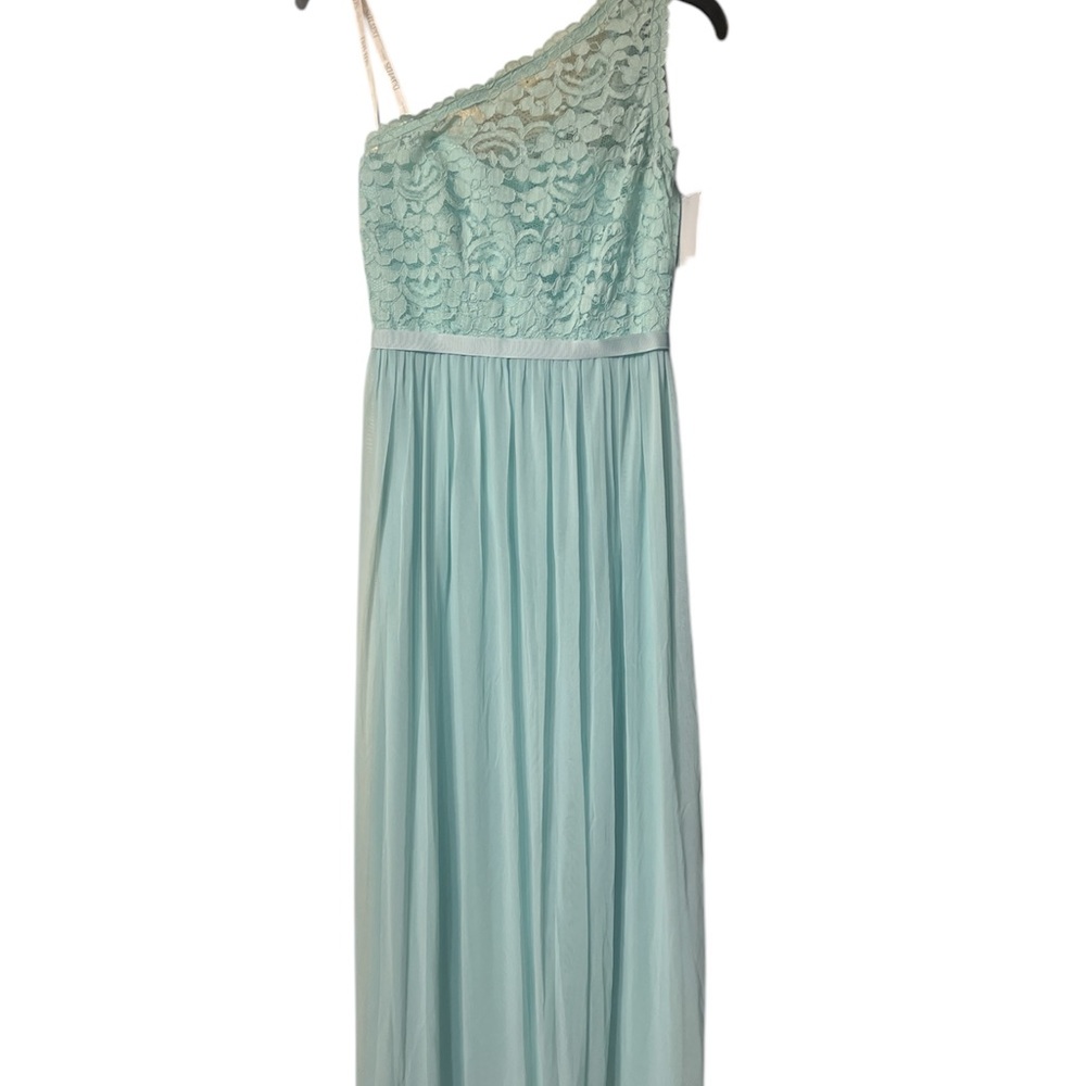 David's Bridal Elegant Mint Gown